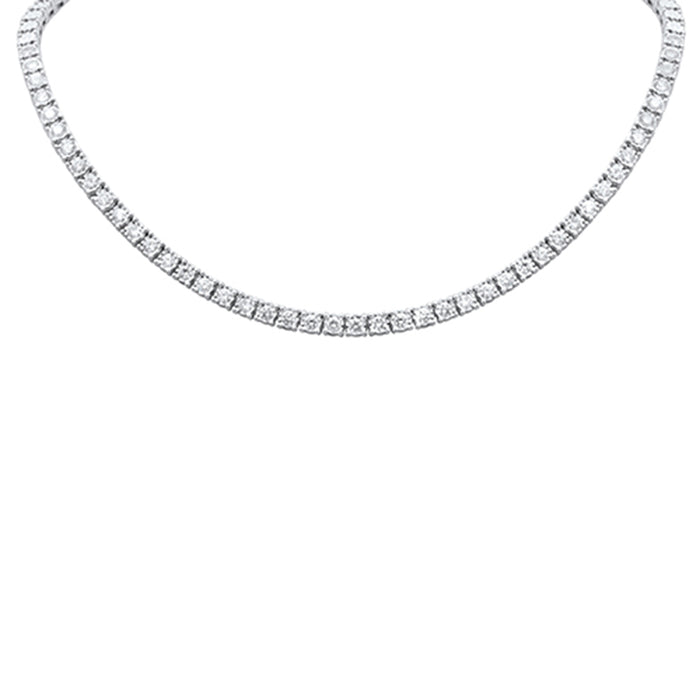 DIAMOND CLOSEOUT! 4.48ct G SI 14K White Gold Round Diamond Tennis Necklace 14+2" Long