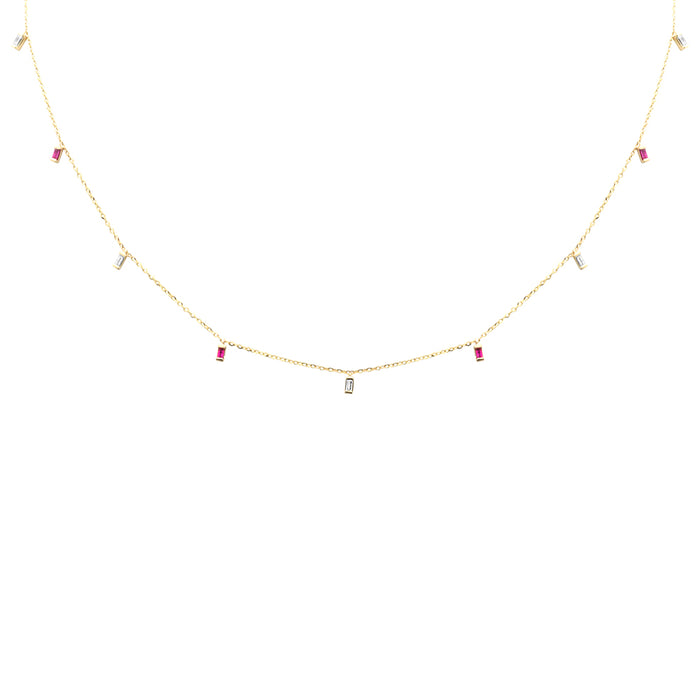 DIAMOND CLOSEOUT! .23ct F SI 14K Yellow Gold Diamond & Ruby Pendant Necklace 16" + 2" Long