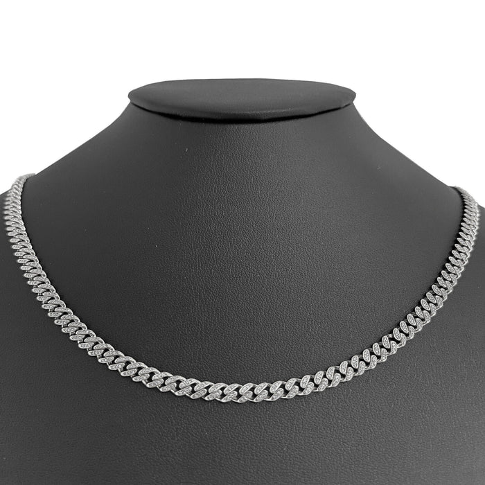 SPECIAL!5mm 1.65ct G SI 14k White Gold Round Diamond Cuban Necklace 20"