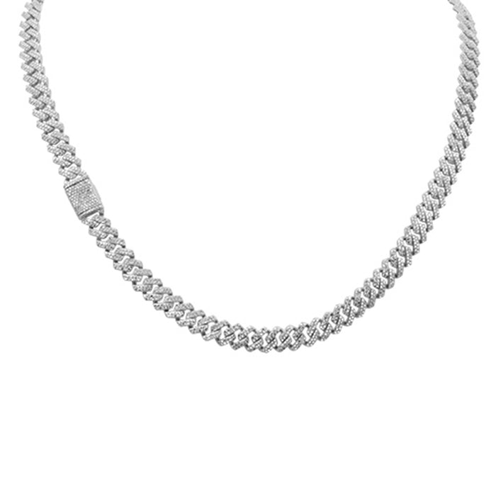 SPECIAL! 9MM 8.18ct G SI 14K White Gold Diamond Square Cuban Necklace 22"