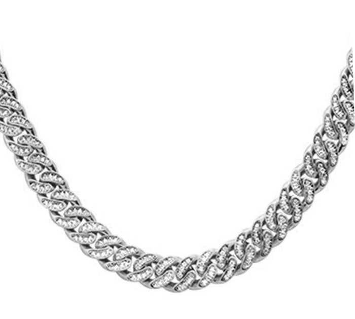 SPECIAL!7mm 4.25ct G SI 14k White Gold Round Diamond Cuban Necklace 22"