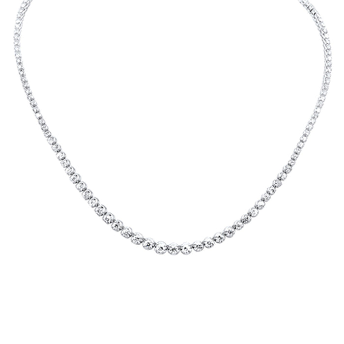 SPECIAL! 5.10ct G SI 14K White Gold Diamond Graduated Tennis Necklace 16" Long