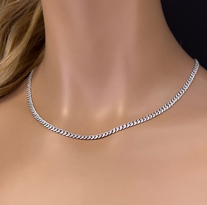 SPECIAL!3mm 1.86ct G SI 14k White Gold Round Diamond Cuban Necklace 18"