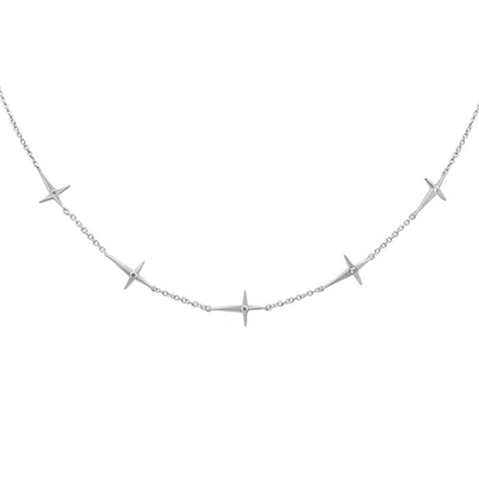 DIAMOND CLOSEOUT! .07ct G SI 14K White Gold Diamond Cross Pendant Necklace Pendant 16+2" Long