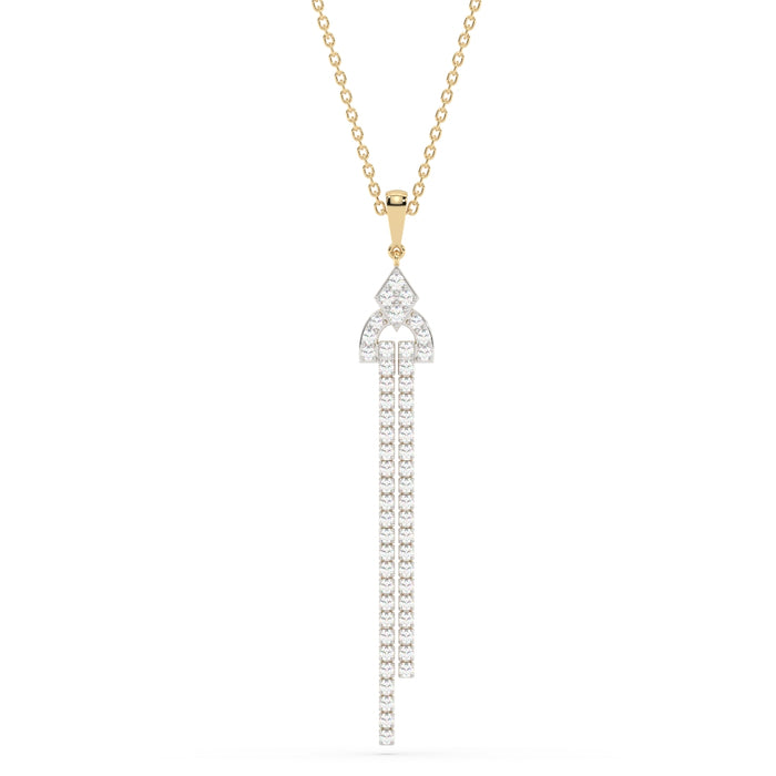 SPECIAL!.88ct G SI 14K Yellow Gold Diamond Drop Pendant Necklace 18" Long Chain