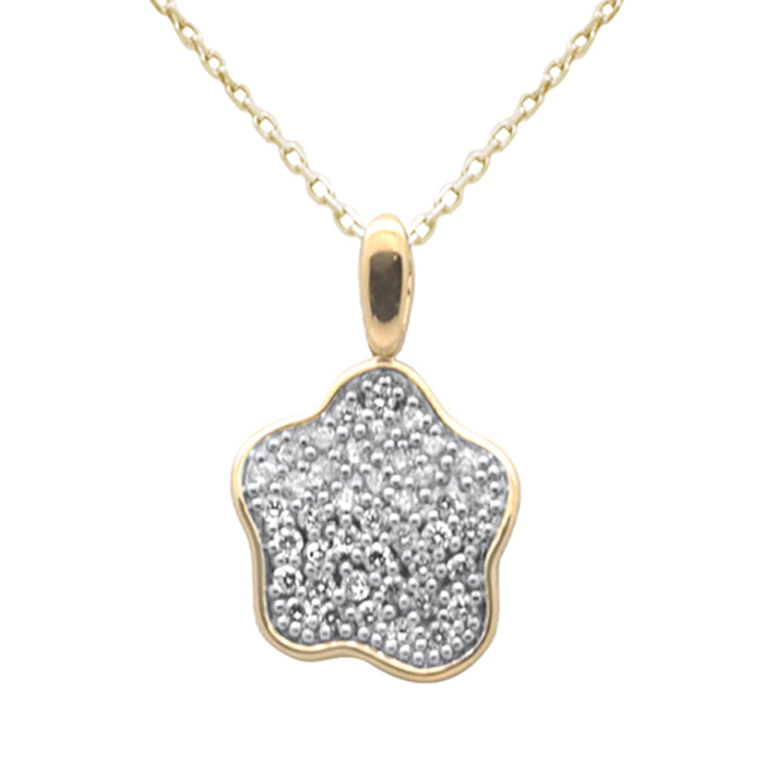 SPECIAL!.49ct G SI 14K Yellow Gold Diamond Dome Pendant Necklace 18" Long Chain