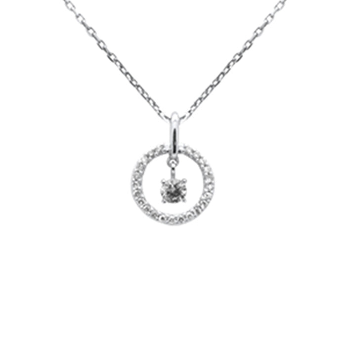 SPECIAL! .20ct G SI 14K White Gold Diamond Dancing Pendant Necklace 18" long Chain
