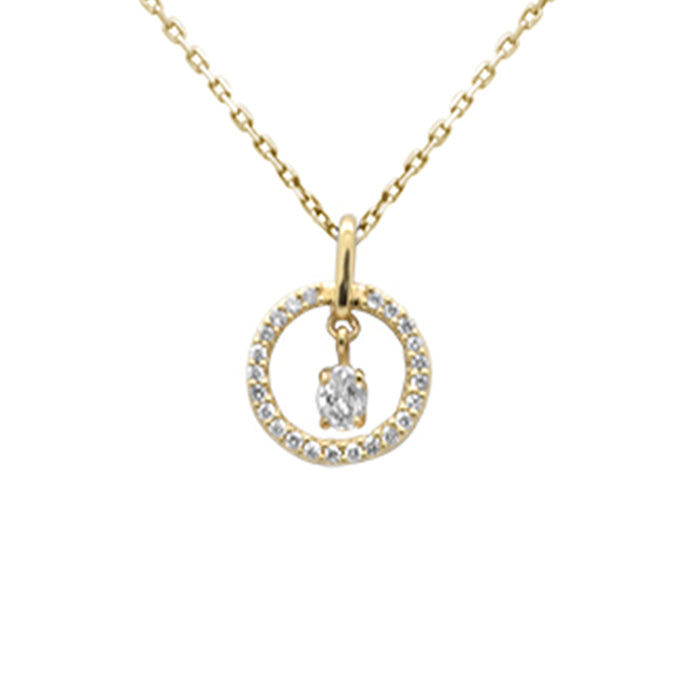 SPECIAL! .20ct G SI 14K Yellow Gold Diamond Dancing Pendant Necklace 18" Chain