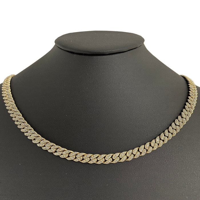 SPECIAL! 7mm 3.88ct G SI 14k Yellow Gold Diamond Round Cuban Necklace 20"