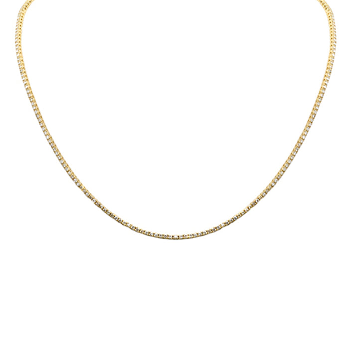 SPECIAL! 1.98ct G SI 14K Yellow Gold Round Diamond Tennis Necklace 14+2" Ext