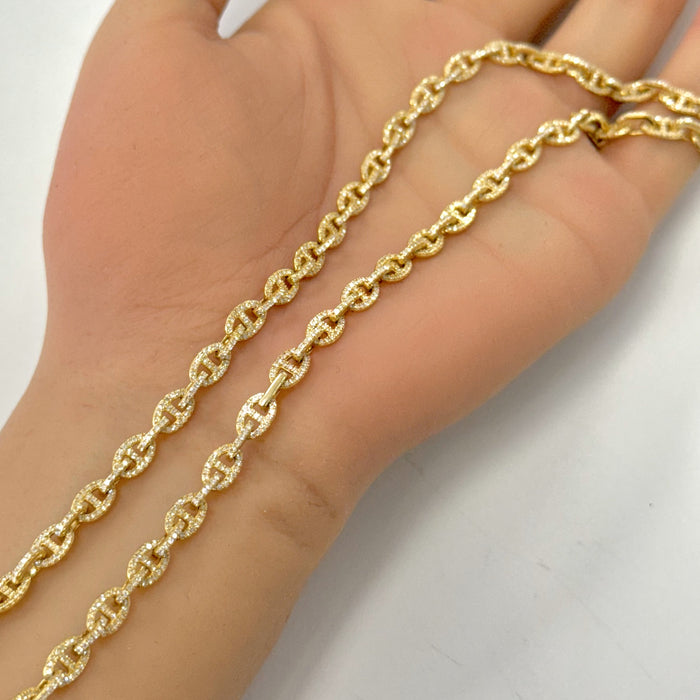 SPECIAL! 3.52ct G SI 14K Yellow Gold Diamond Mariner Link Chain Necklace 22" Long