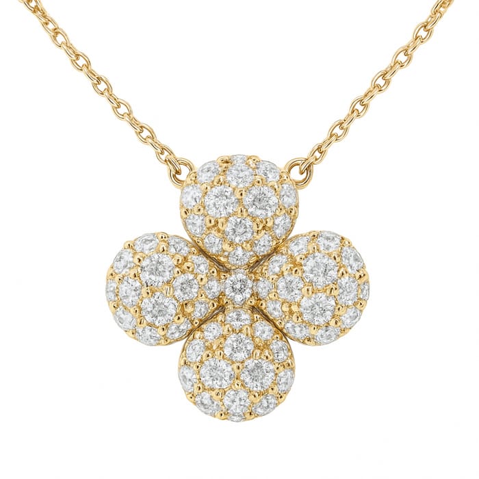SPECIAL! .51ct G SI 14K Yellow Gold Diamond Flower Pendant 18" Long