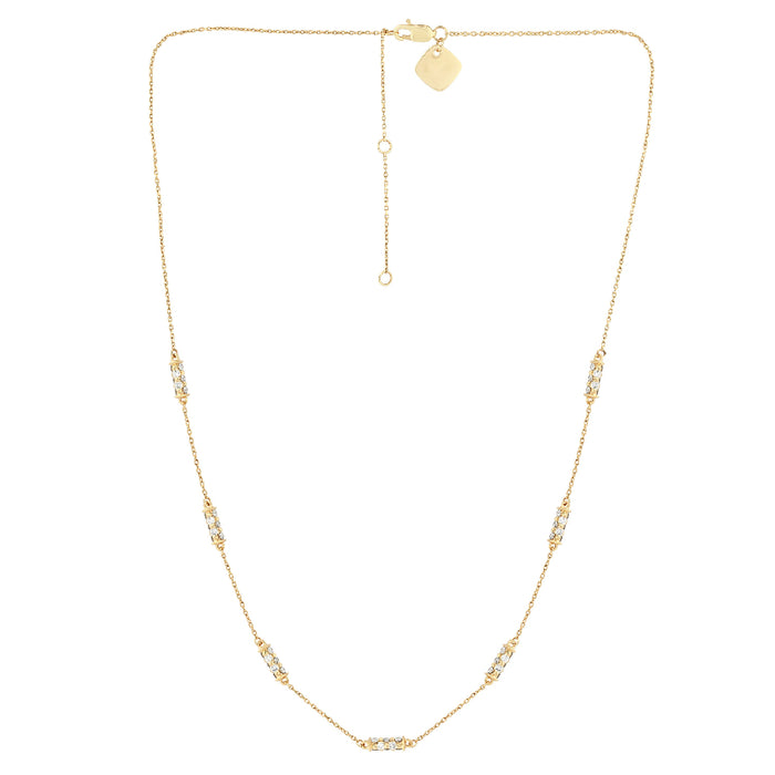 SPECIAL! 1.05ct G SI 14kt Yellow Gold Diamond Station Link Necklace 18" long