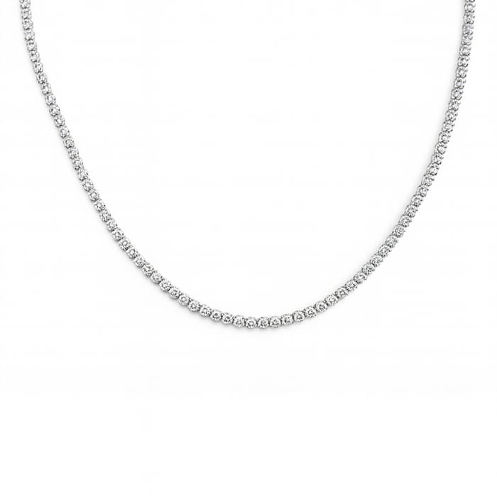 SPECIAL! 3.13ct G SI 14kt White Gold Diamond Tennis Necklace 16" Long