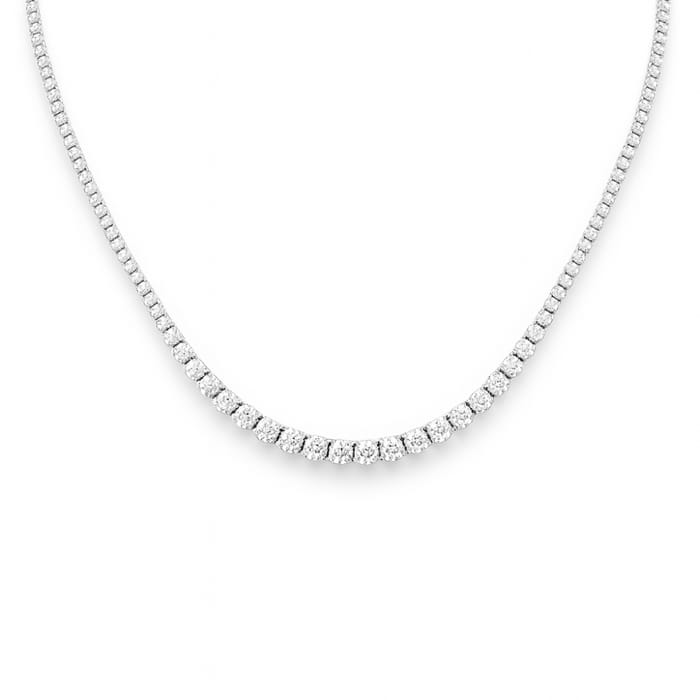 SPECIAL! 5.01ct G SI 14kt White Gold Round Diamond Riviera Necklace 16" Long
