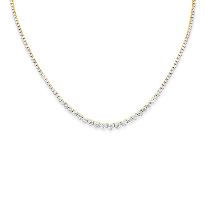 SPECIAL! 4.96ct G SI 14kt Yellow Gold Diamond Riviera Necklace 16" Long