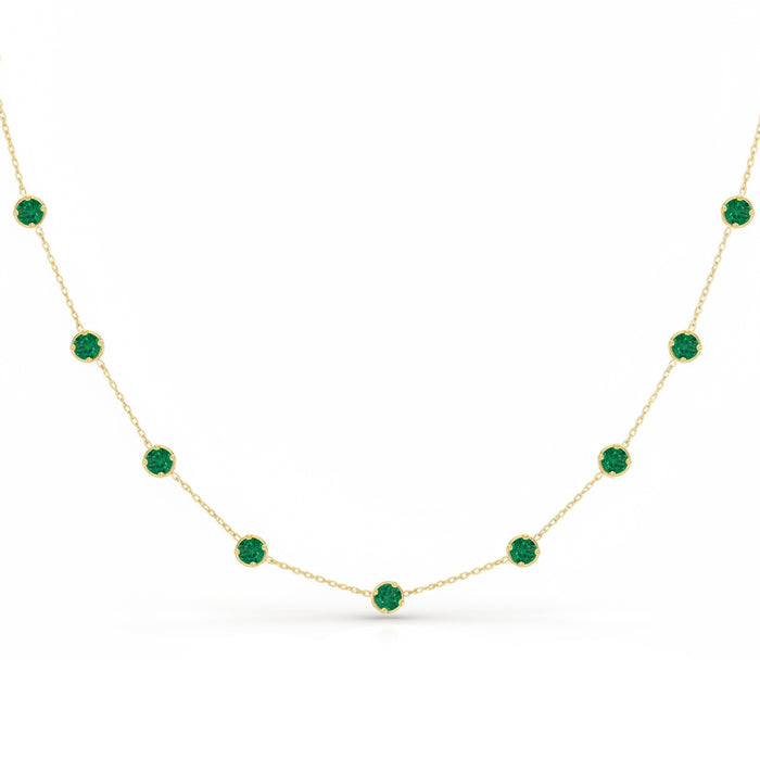 SPECIAL! 2.29ct G SI 14kt Yellow Gold Emerald Gemstone Pendant Necklace 16"+2" Long