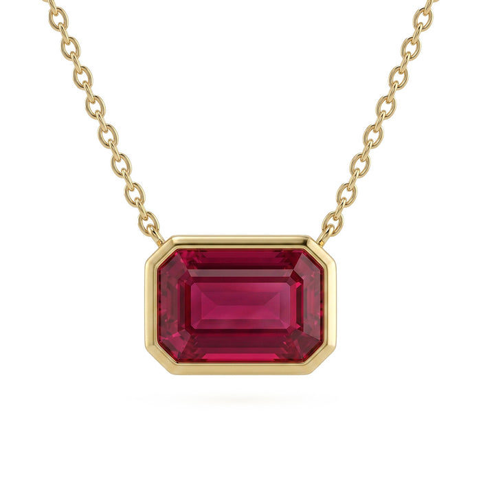 SPECIAL! .87ct G SI 14kt Yellow Gold Ruby Gemstone Pendant Necklace 18" Long