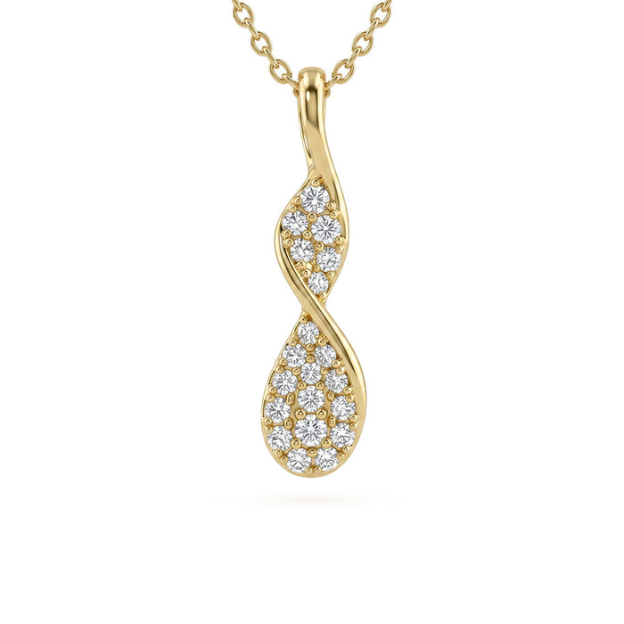 SPECIAL! .20ct G SI 14kt Yellow Gold Diamond Pendant Necklace 18" Long