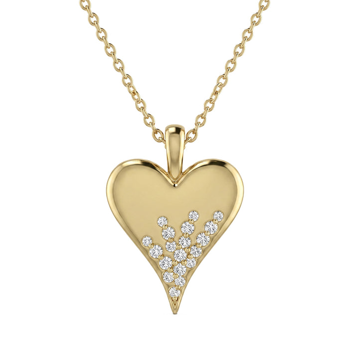 SPECIAL! .16ct G SI 14kt Yellow Gold Diamond Heart Shape Pendant Necklace