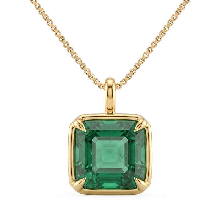 SPECIAL! 4.95ct G SI 14K Yellow Gold Emerald Gemstone Pendant .67"