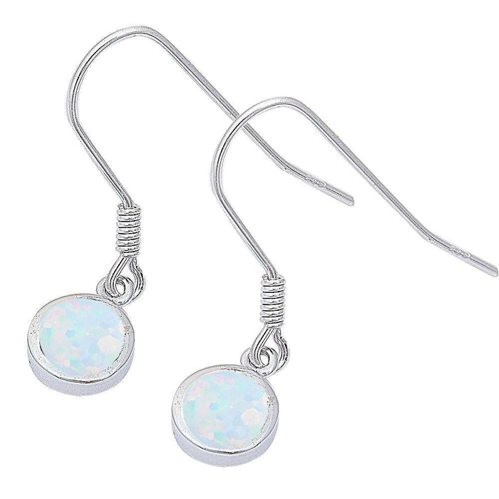 CLOSEOUT! Dangle Style White Opal .925 Sterling Silver Earrings