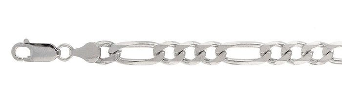 180-7.2MM Figaro Chain .925 Solid Sterling Silver Sizes 8-36" NEW