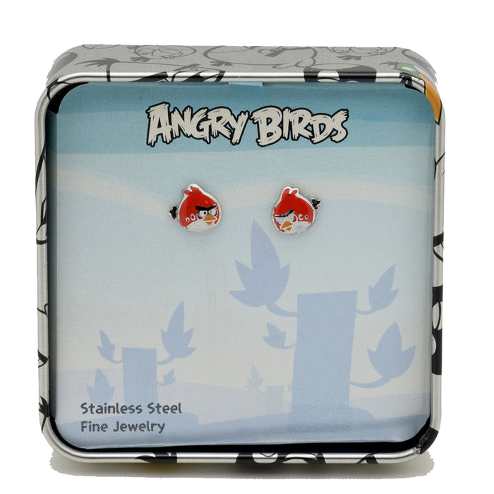 LICENSED PRODUCTS--ANGRY BIRDS™ Stainless Steel Red Bird Character Stud Earrings