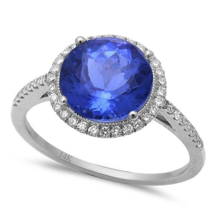 GEMSTONE CLOSEOUT! 3.74CT G SI 14kt White Gold Tanzanite & Diamond Ring 6.5