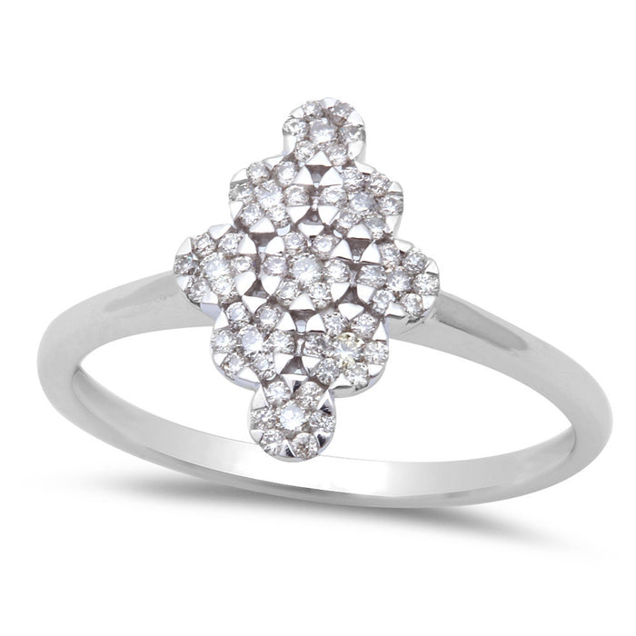 DIAMOND CLOSEOUT!.22ct Beautiful Round Diamond Modern Fine Ring 14kt White gold Sz 6.5