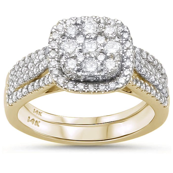 DIAMOND CLOSEOUT! 1.00ct 14k Yellow Gold Diamond Engagement Wedding Bridal Set Ring Size 6.5