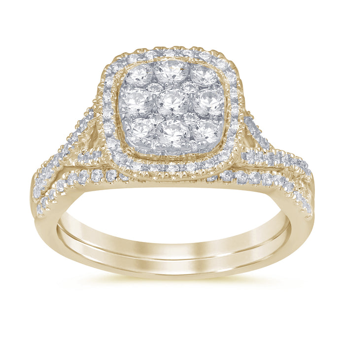 DIAMOND CLOSEOUT! 1.03ct 14k Yellow Gold Square Diamond Engagement Wedding Ring Size 6.5