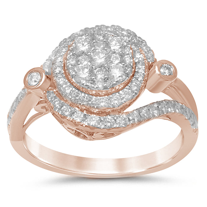 DIAMOND CLOSEOUT! .99ct 14k Rose Gold Diamond Engagement Wedding Ring Size 6.5