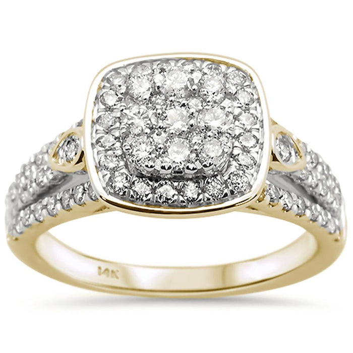 DIAMOND CLOSEOUT! 97ct 14k Two Tone Gold Diamond Engagement Ring Size 6.5