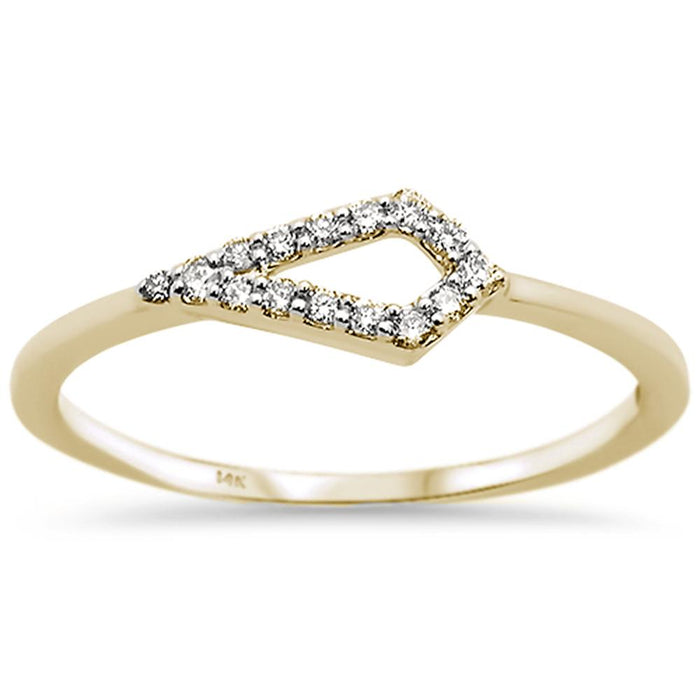 DIAMOND CLOSEOUT! .10ct 14k Yellow Gold Diamond Trendy Ring Size 6.5