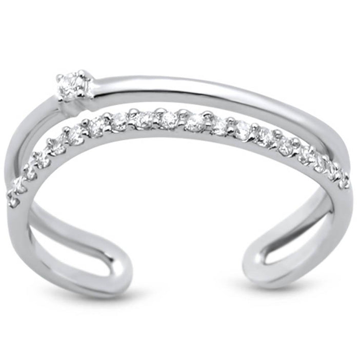 DIAMOND CLOSEOUT! .17ct 14k White Gold Open Midi Fashion Diamond Rinze 6.5