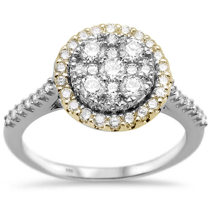 DIAMOND CLOSEOUT! .93ct 14k Two Tone Round Diamond Solitaire Engagement Ring Size 6.5