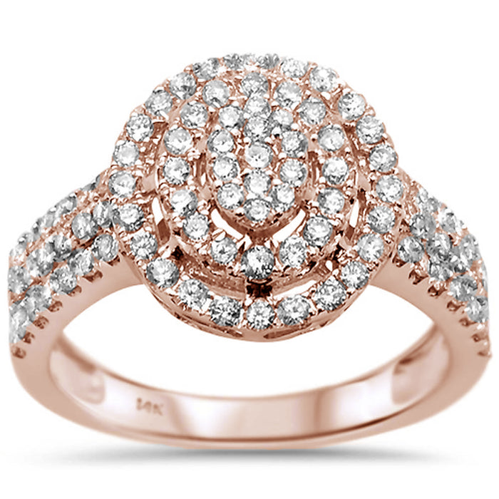 DIAMOND CLOSEOUT! .97ct 14k Rose Gold Round Diamond Engagement Rinze 6.5