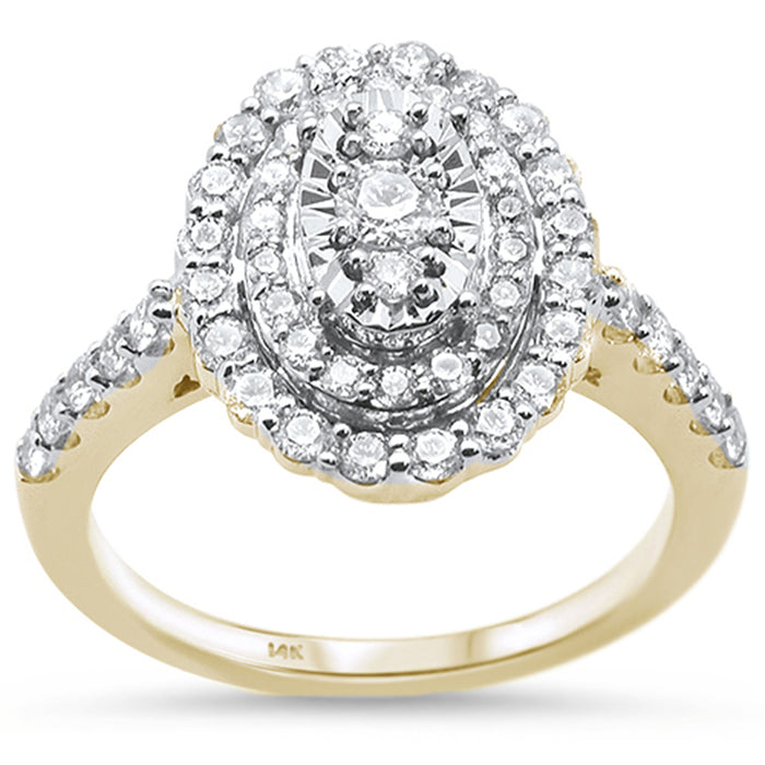 DIAMOND CLOSEOUT! .97ct 14KT Yellow Gold Diamond Oval Engagement Ring Size 6.5