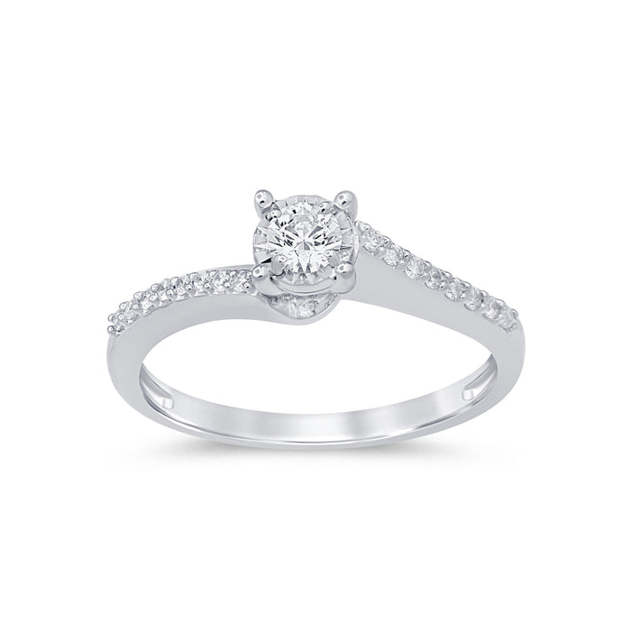 SPECIAL! .25ct 14KT White Gold Round Diamond Ring Size 6.5