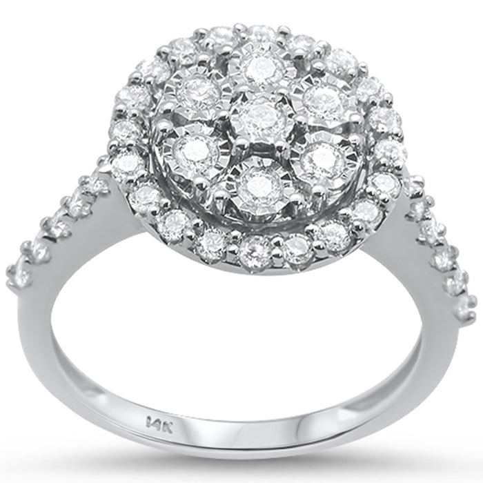DIAMOND CLOSEOUT! .78ct 14KT White Gold Round Diamond Solitaire Ring Size 6.5