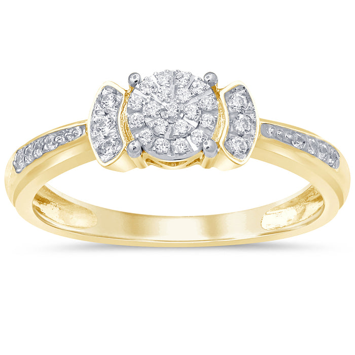 DIAMOND CLOSEOUT! .16ct 14KT Yellow Gold Round Diamond Solitaire Ring Size 6.5
