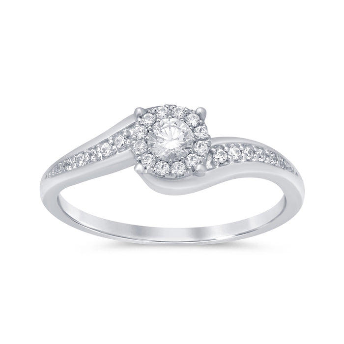 SPECIAL!.17cts 14k White gold Diamond Solitaire Engagement Promise Ring Size 6.5