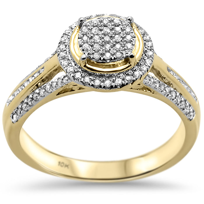 DIAMOND CLOSEOUT! .27cts 10k Yellow Gold Round Diamond Engagement Ring Size 6.5