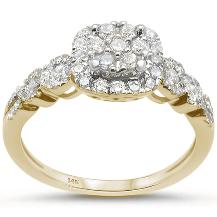 DIAMOND CLOSEOUT! .63ct 14k Yellow gold Square Shaped Diamond Engagement Ring Size 6.5
