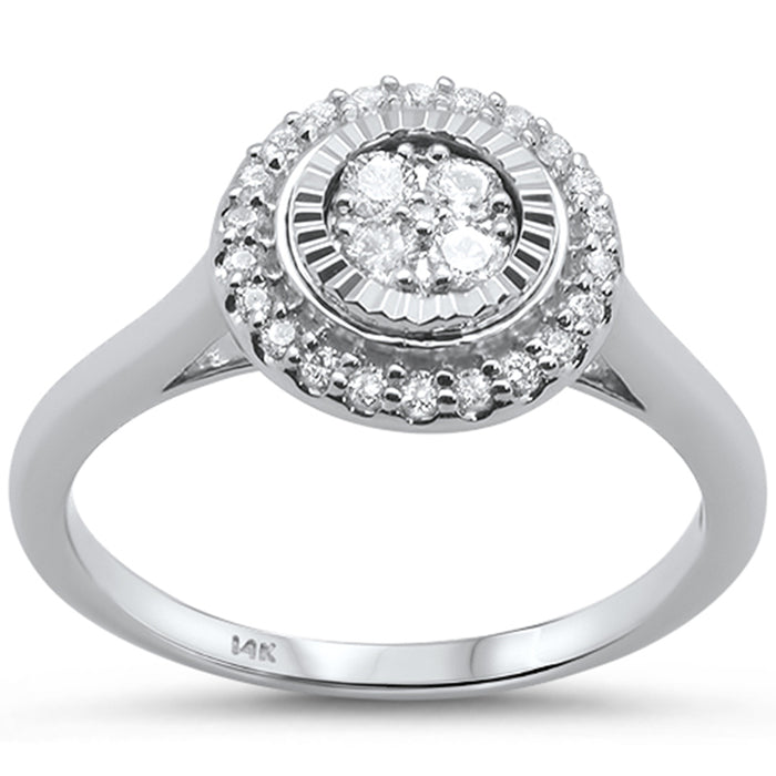 DIAMOND CLOSEOUT! .23cts 14k White gold Round Diamond Engagement Ring Size 6.5