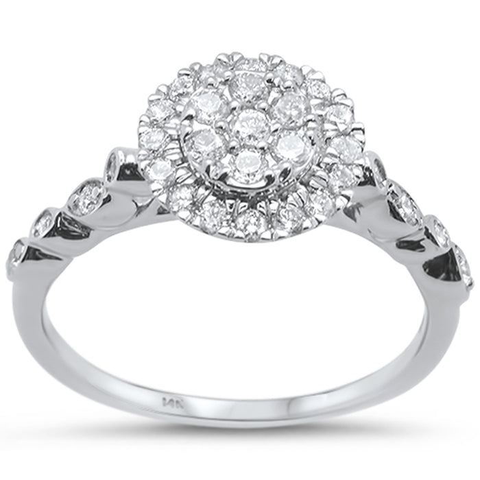 DIAMOND CLOSEOUT! .48cts 14k White gold Round Diamond Engagement Ring Size 6.5