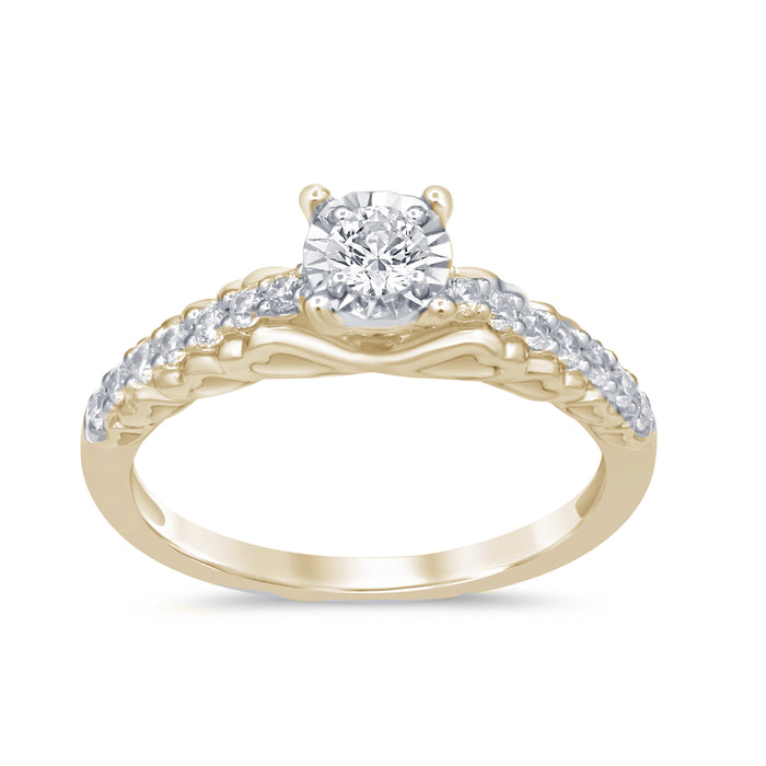 DIAMOND CLOSEOUT! .56cts 14k Yellow Gold Diamond Engagement Promise Ring Size 6.5