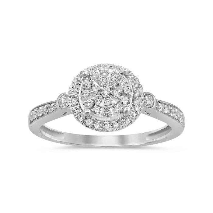 DIAMOND CLOSEOUT! .35ct 14k White Gold Diamond Round Engagement Wedding Ring Size 6.5