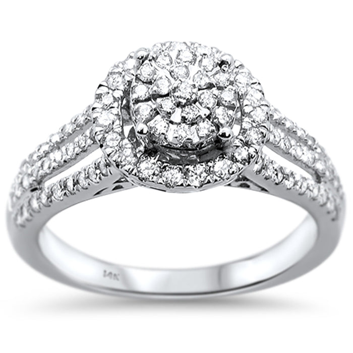 DIAMOND CLOSEOUT! .54ct 14k White Gold Round Diamond Engagement Wedding Ring Size 6.5
